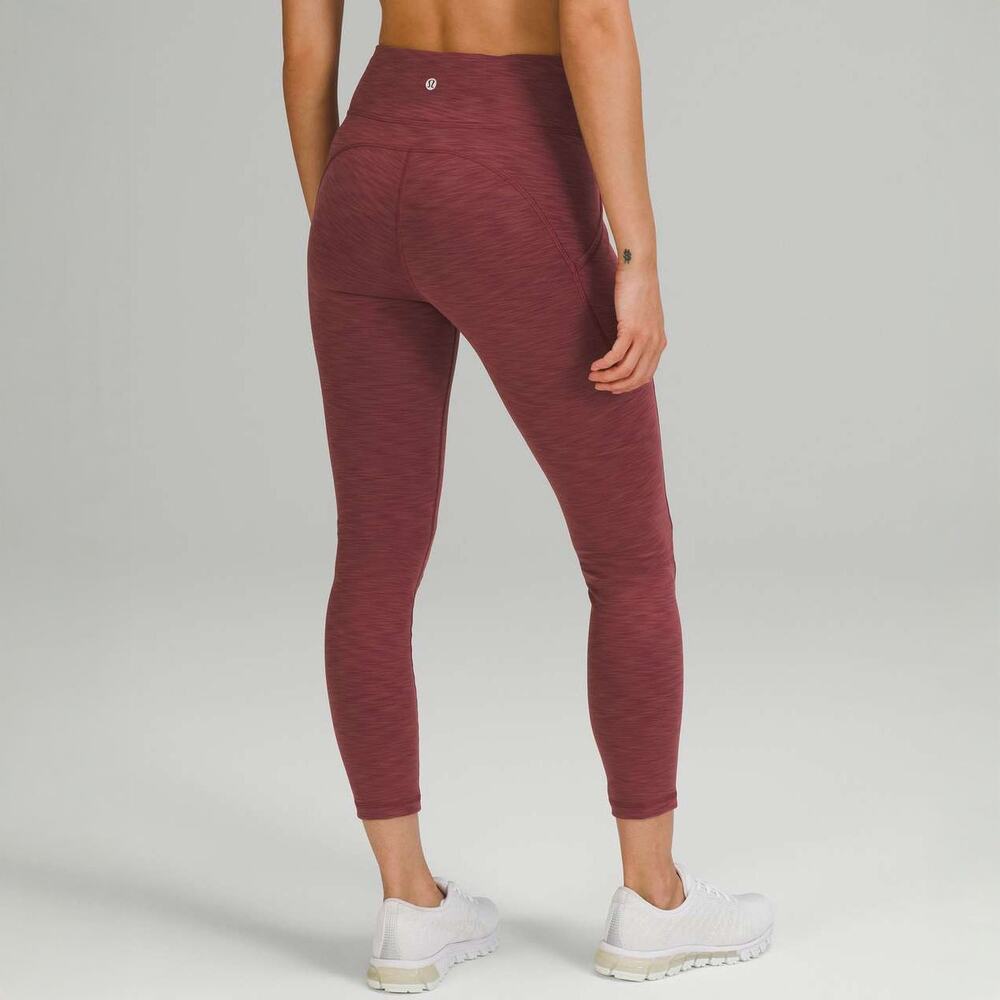 Like New Lululemon Invigorate HR Leggings Heathered Mulled Wine Sz 20